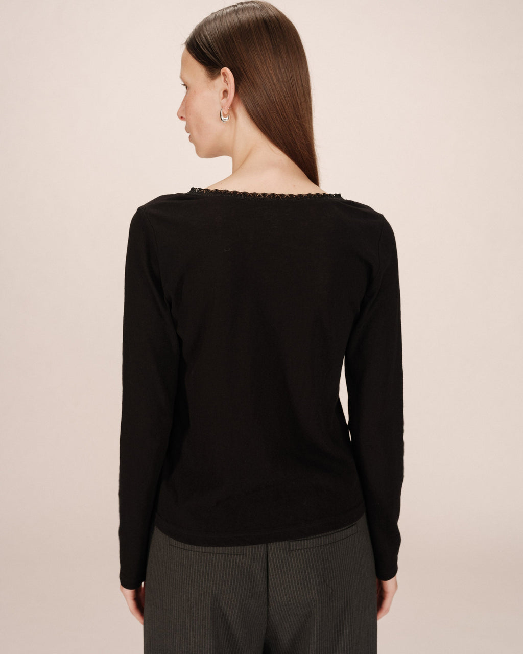T-Shirt Col V Noir Selton