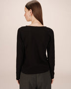 T-Shirt Col V Noir Selton