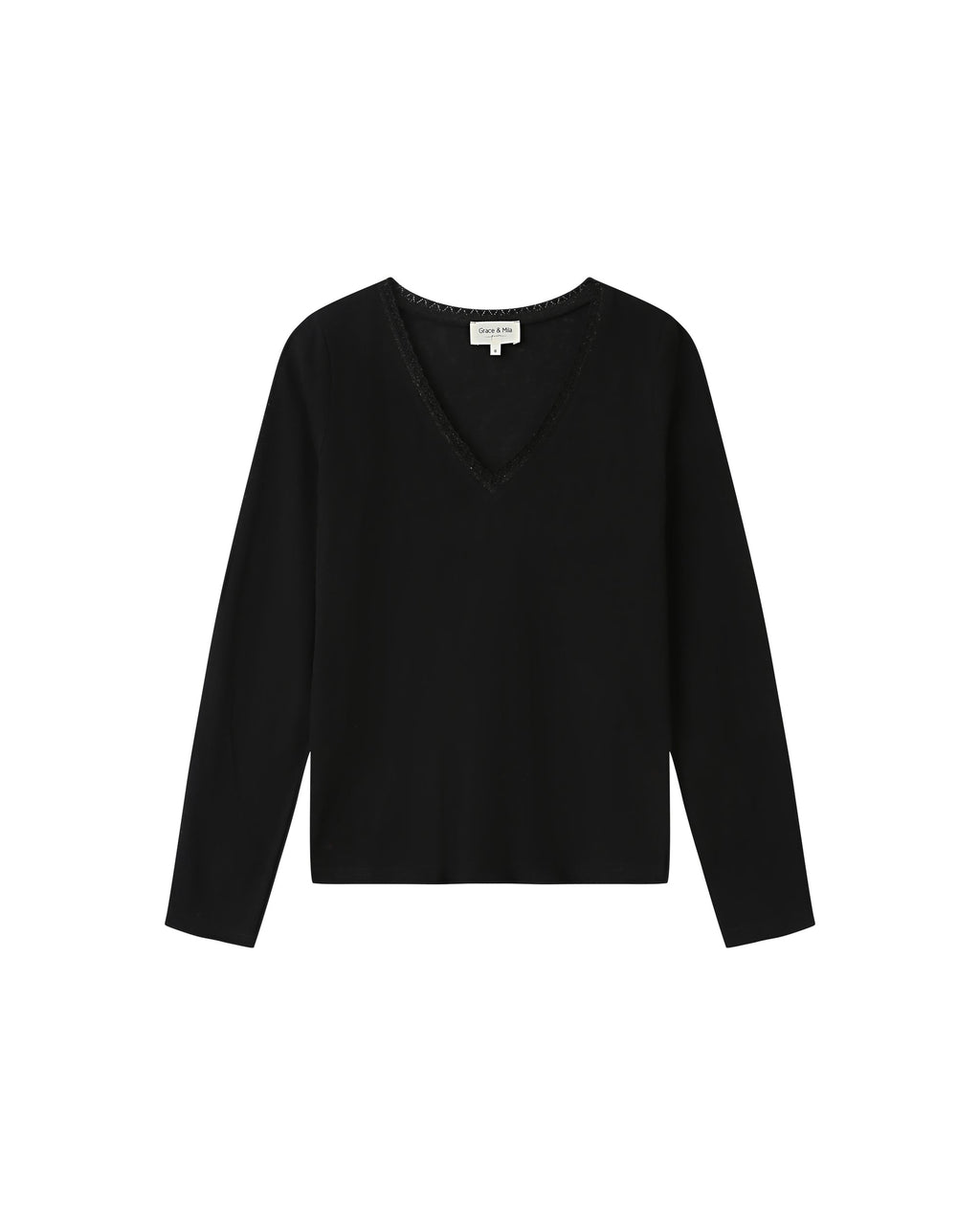 T-Shirt Col V Noir Selton