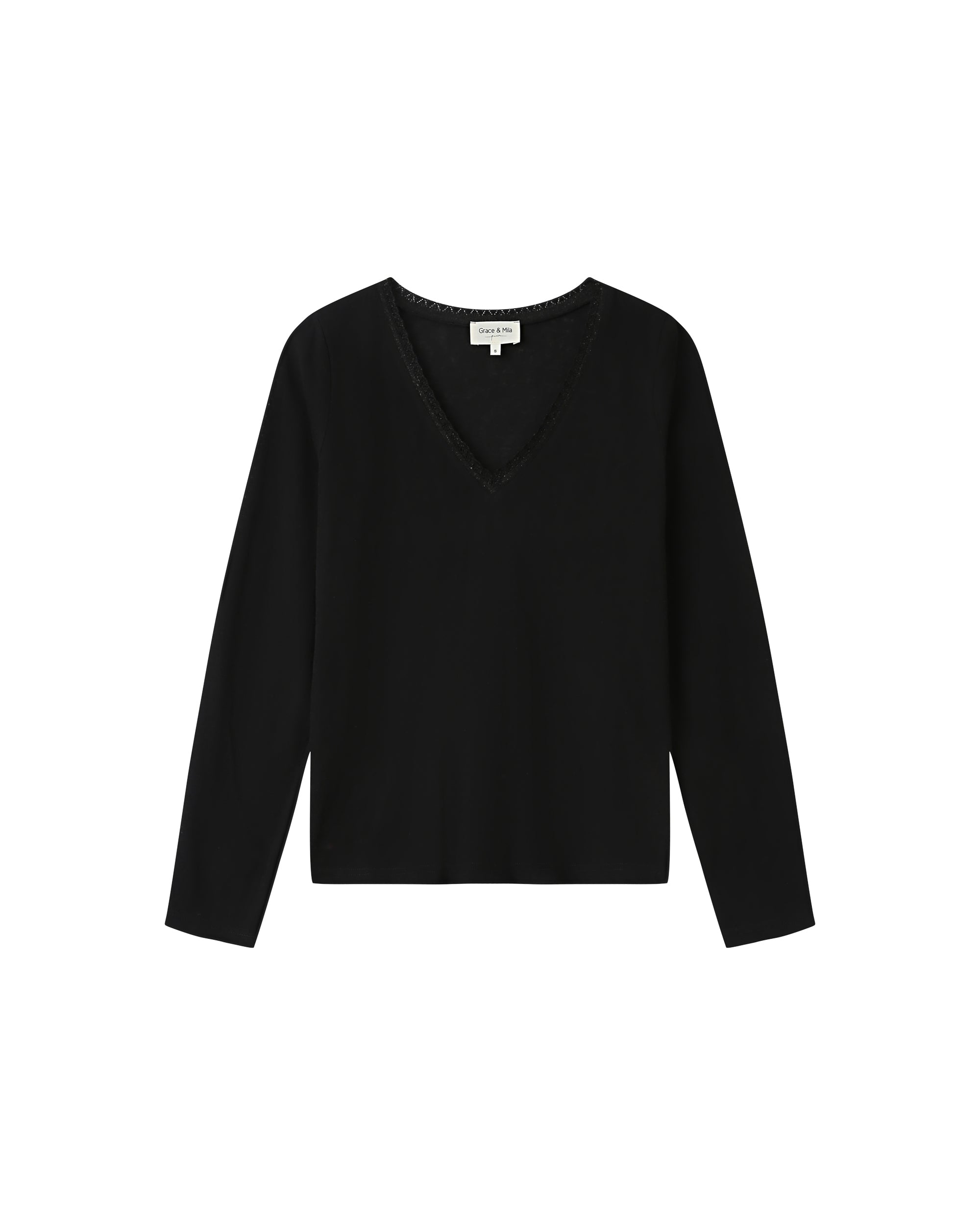 T-Shirt Col V Noir Selton