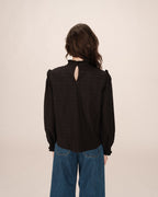 Frill Blouse Black Seduisante
