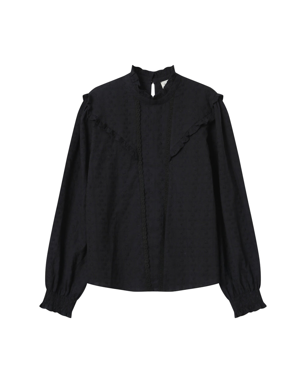 Frill Blouse Black Seduisante