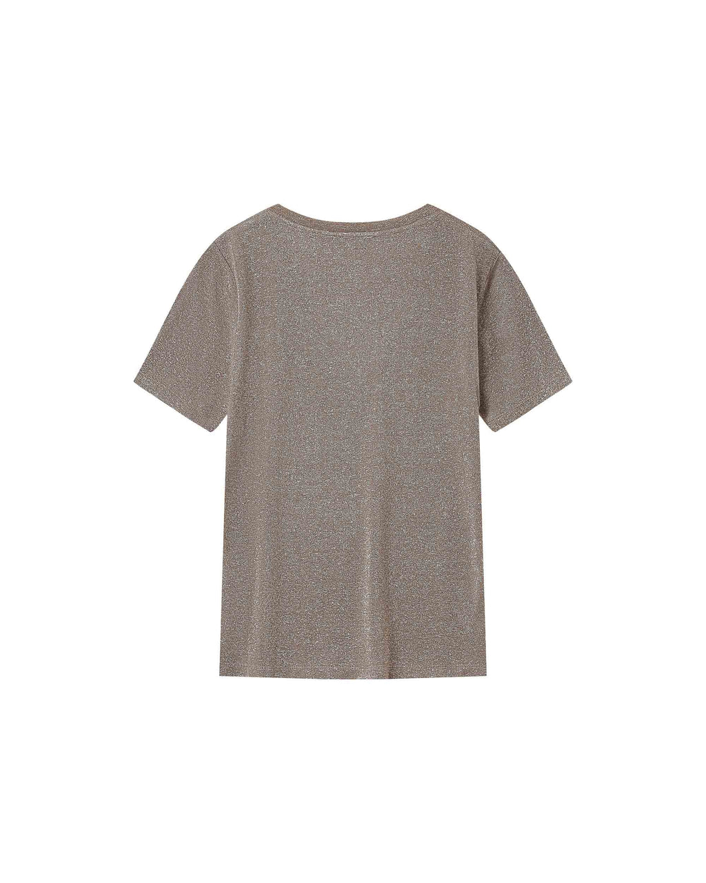 T-Shirt Col V Greige Stardust