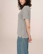 T-Shirt Col V Gris Stardust