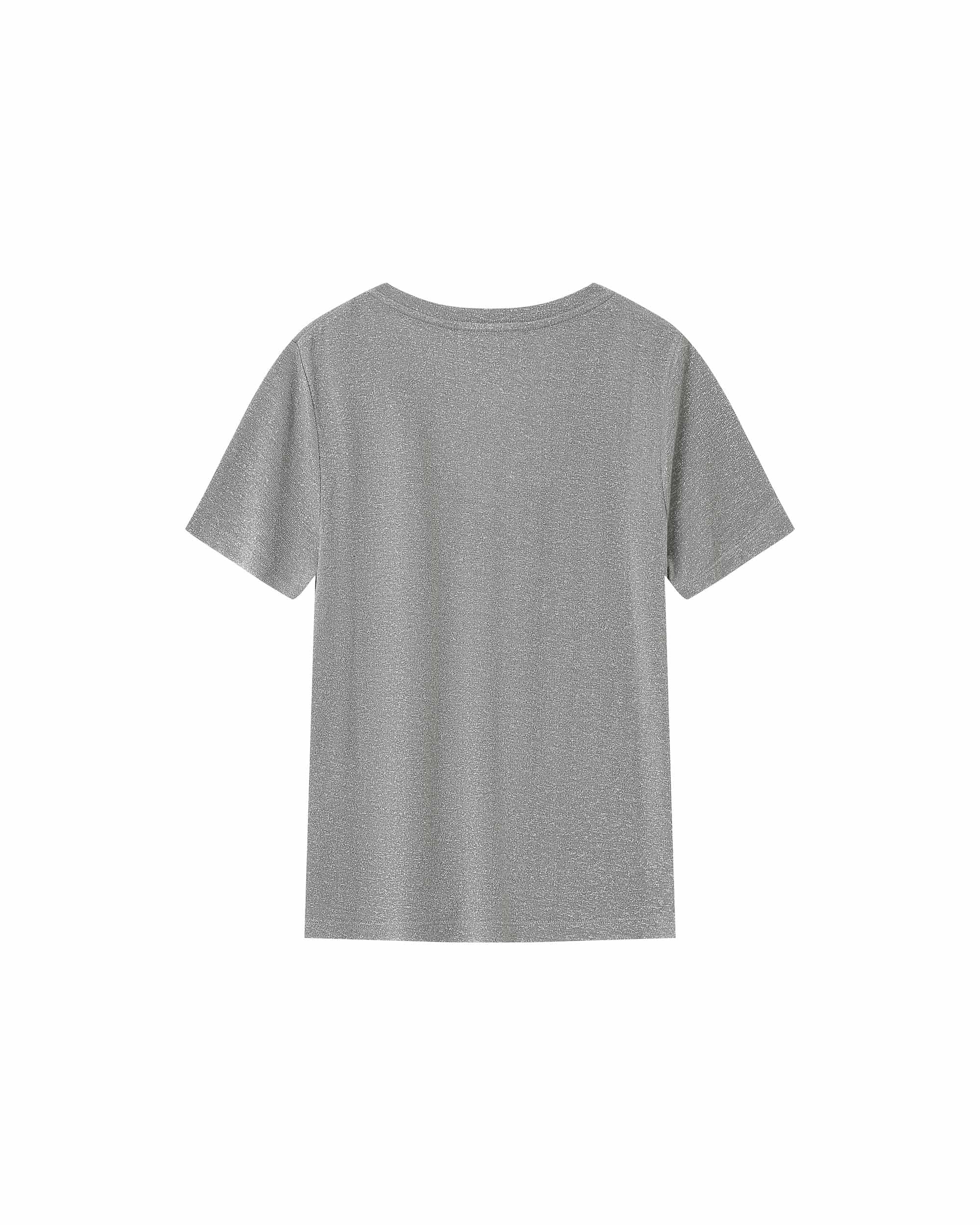 T-Shirt Col V Gris Stardust