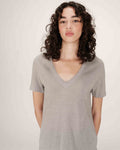 T-Shirt Col V Gris Stardust