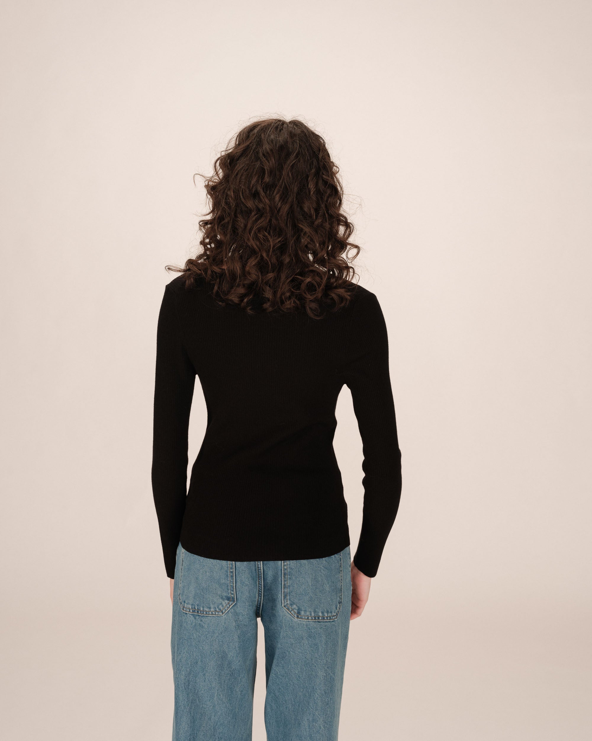 Black Slit-Neckline Jumper Salem