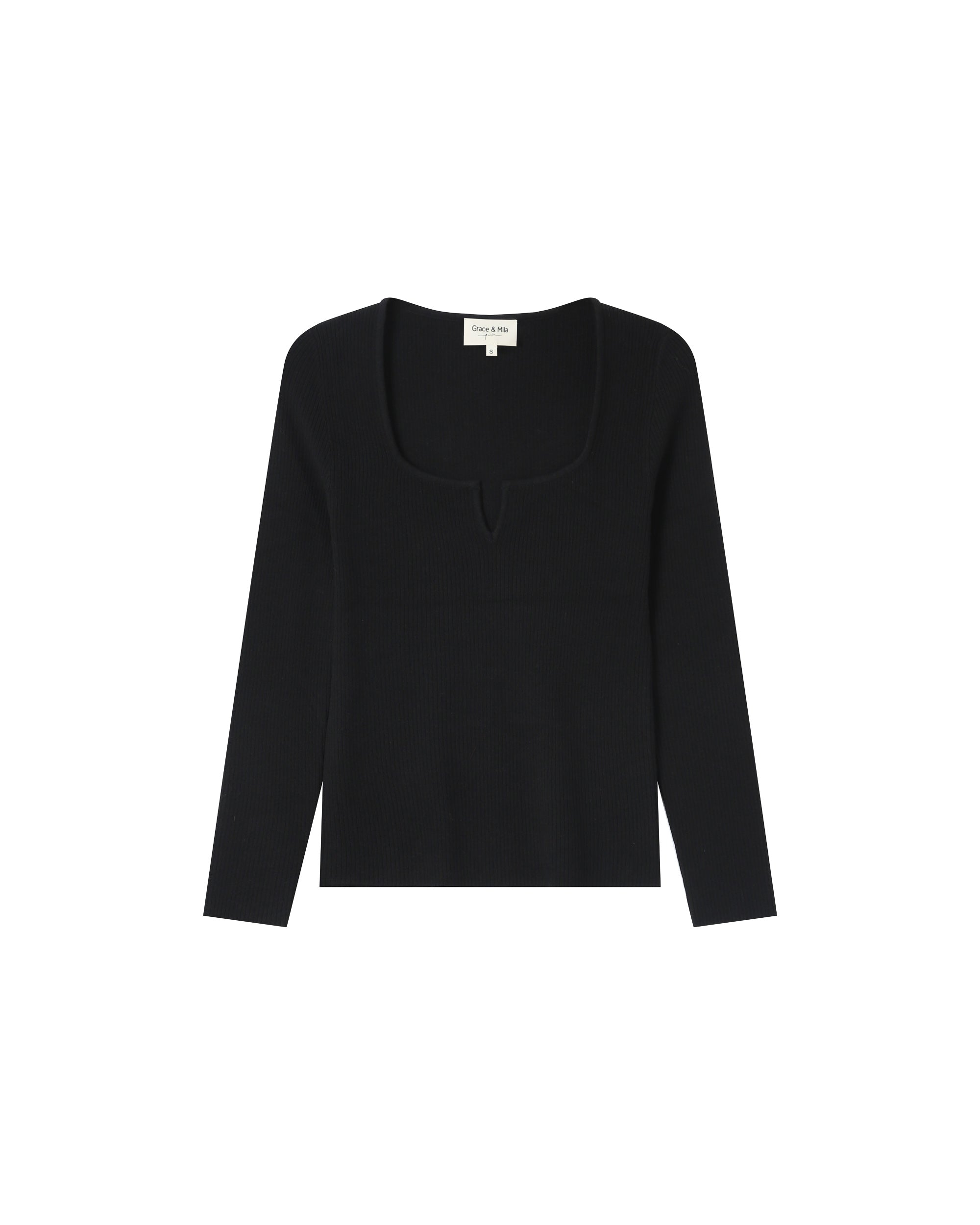 Black Slit-Neckline Jumper Salem