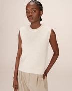 Ecru Sleeveless Jumper Say
