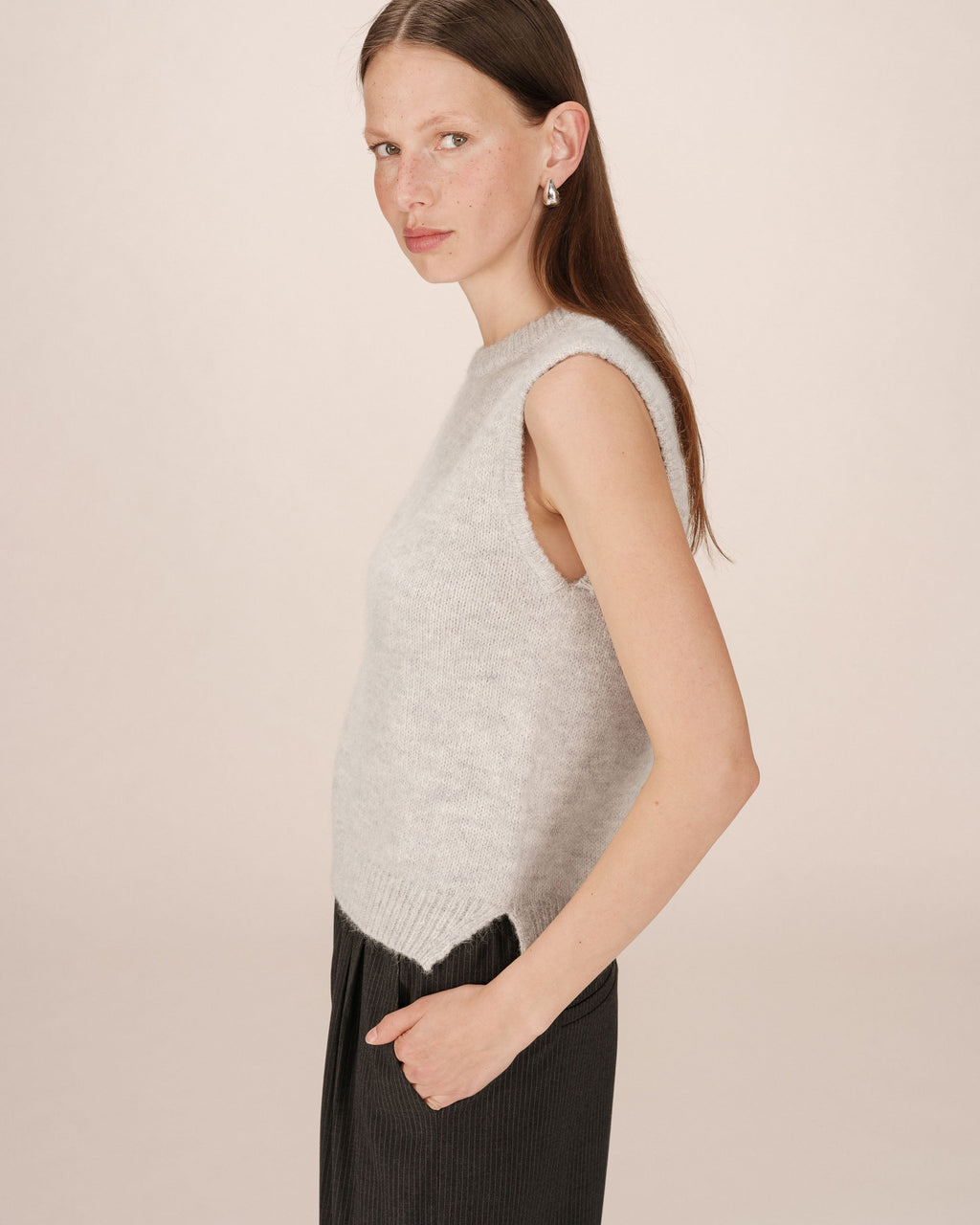 Pull Sans Manches Gris Say