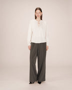 Ecru Tied Neck Blouse Serinda