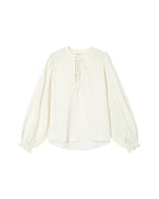 Ecru Tied Neck Blouse Serinda