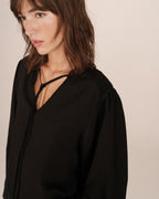 Blouse Col Noué Noir Serinda