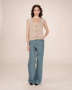 Cardigan Sans Manches Beige Santa