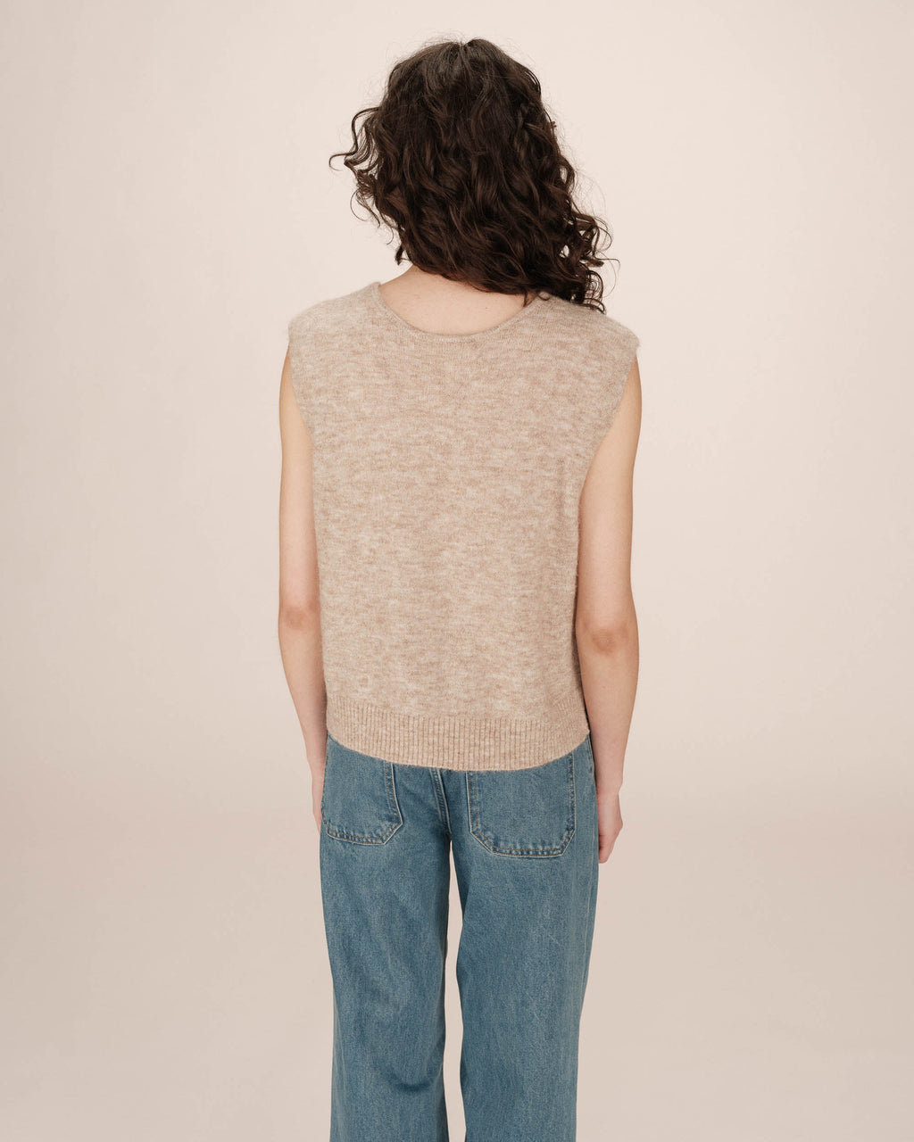 Cardigan Sans Manches Beige Santa