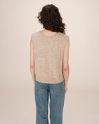 Cardigan Sans Manches Beige Santa