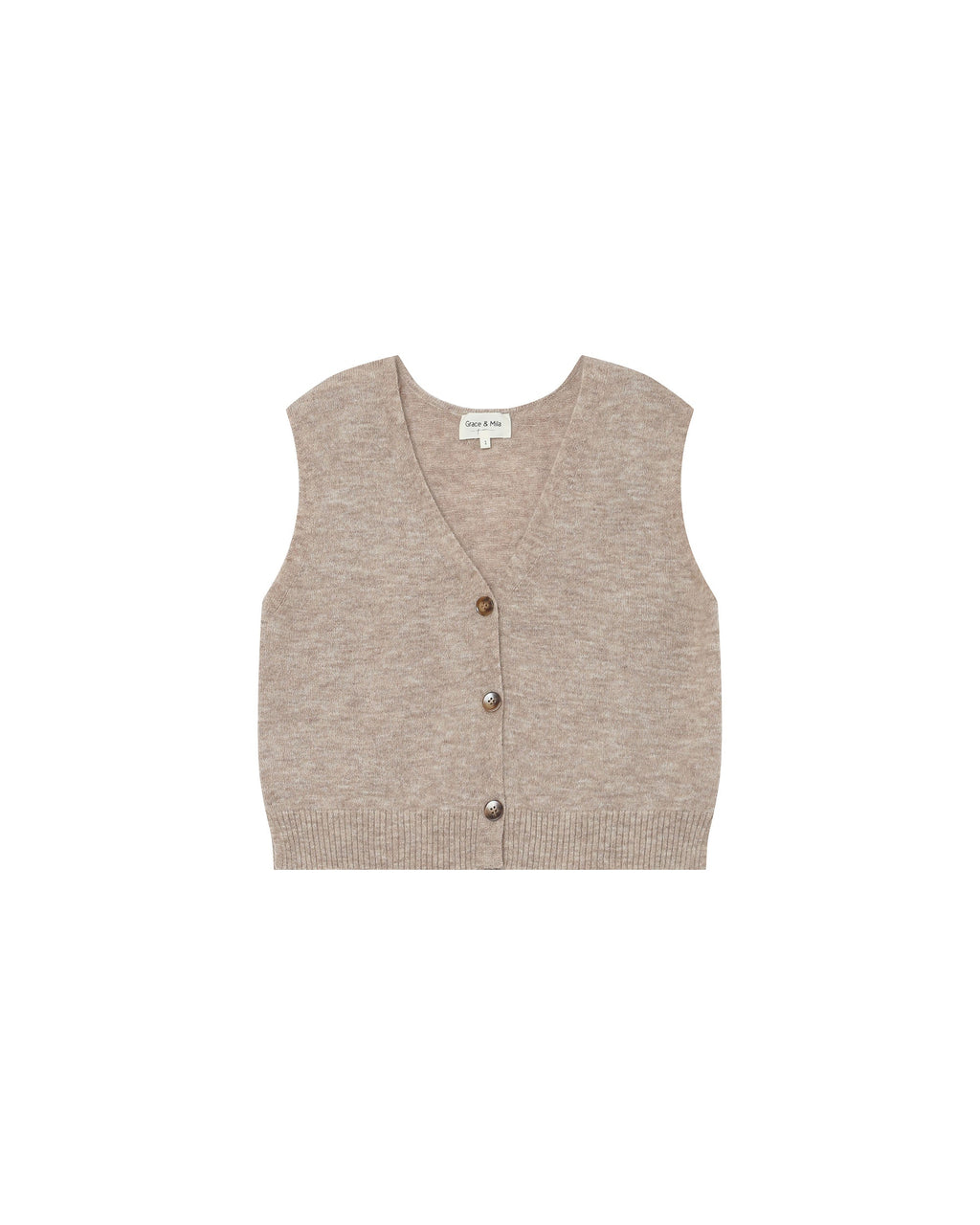 Cardigan Sans Manches Beige Santa