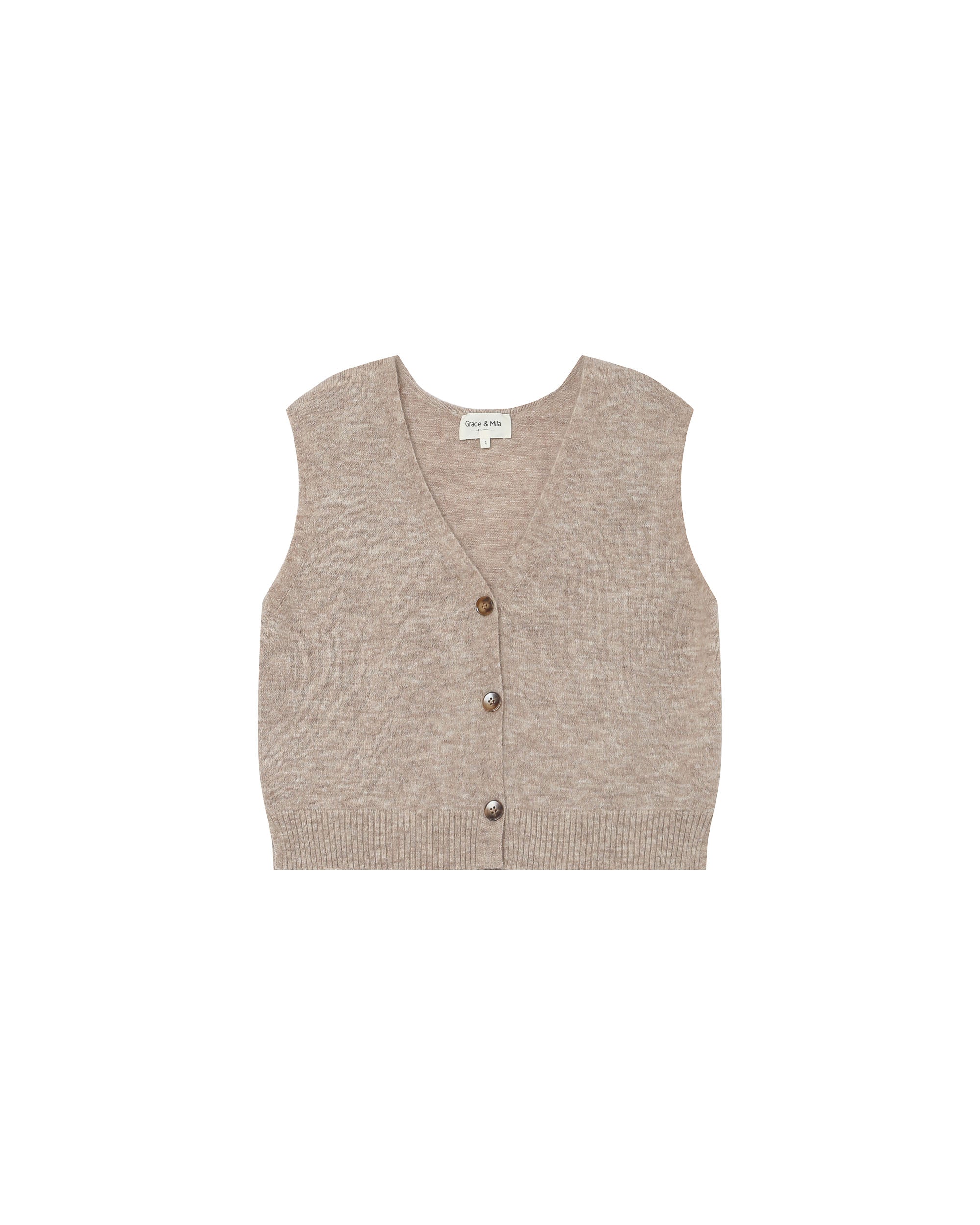 Cardigan Sans Manches Beige Santa