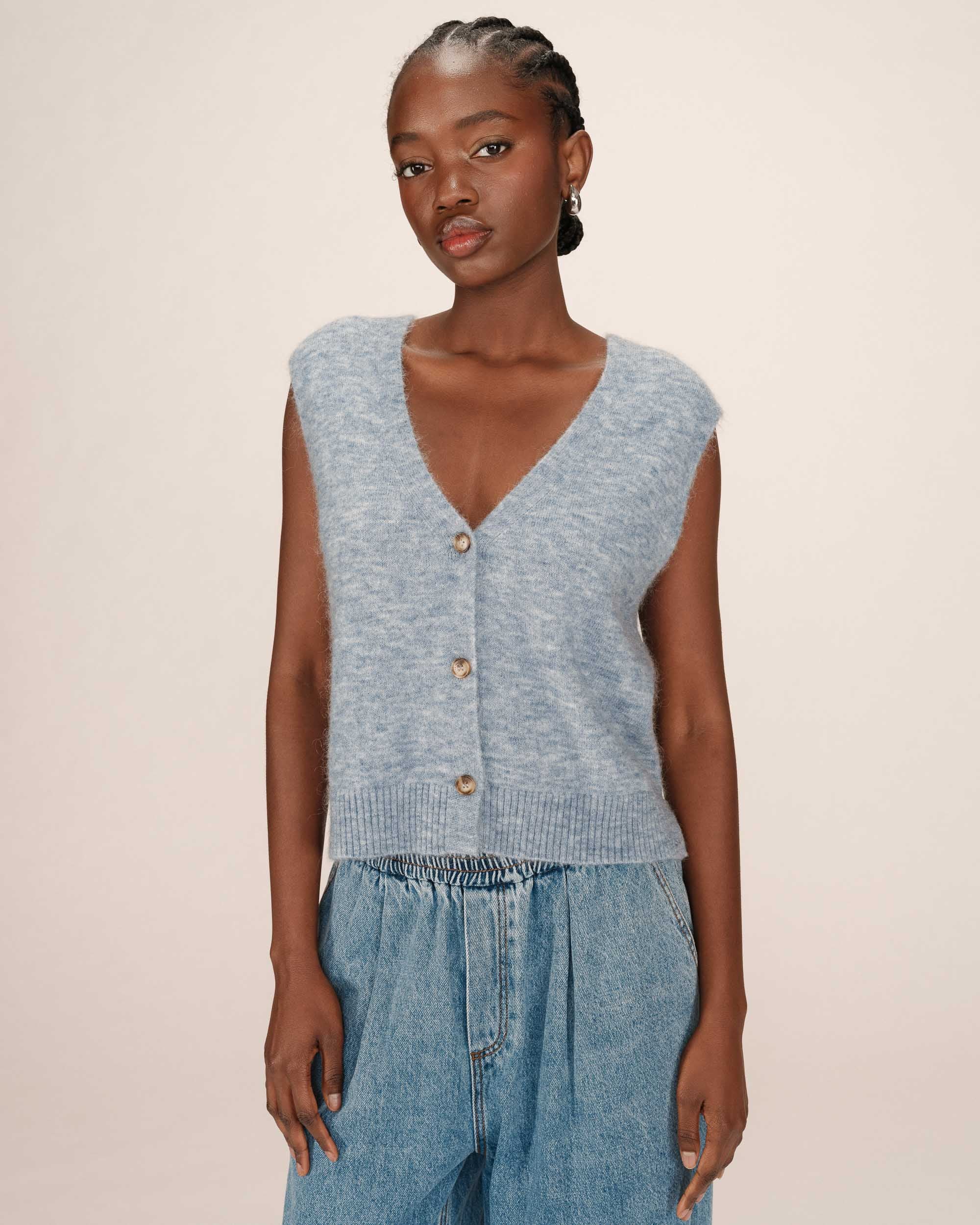 Sleeveless Cardigan Bleuet Santa