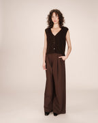 Cardigan Sans Manches Chocolat Santa