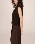 Cardigan Sans Manches Chocolat Santa