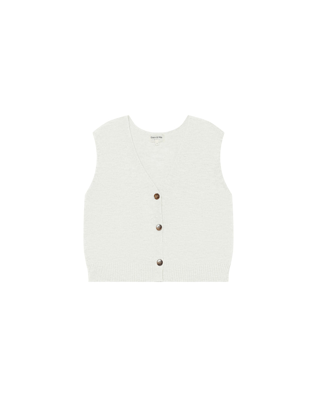 Cardigan Sans Manches Ivoire Santa
