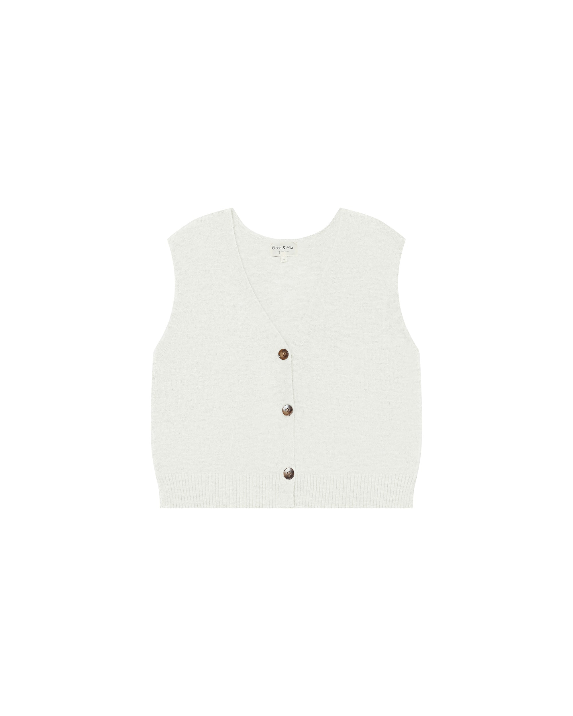 Cardigan Sans Manches Ivoire Santa