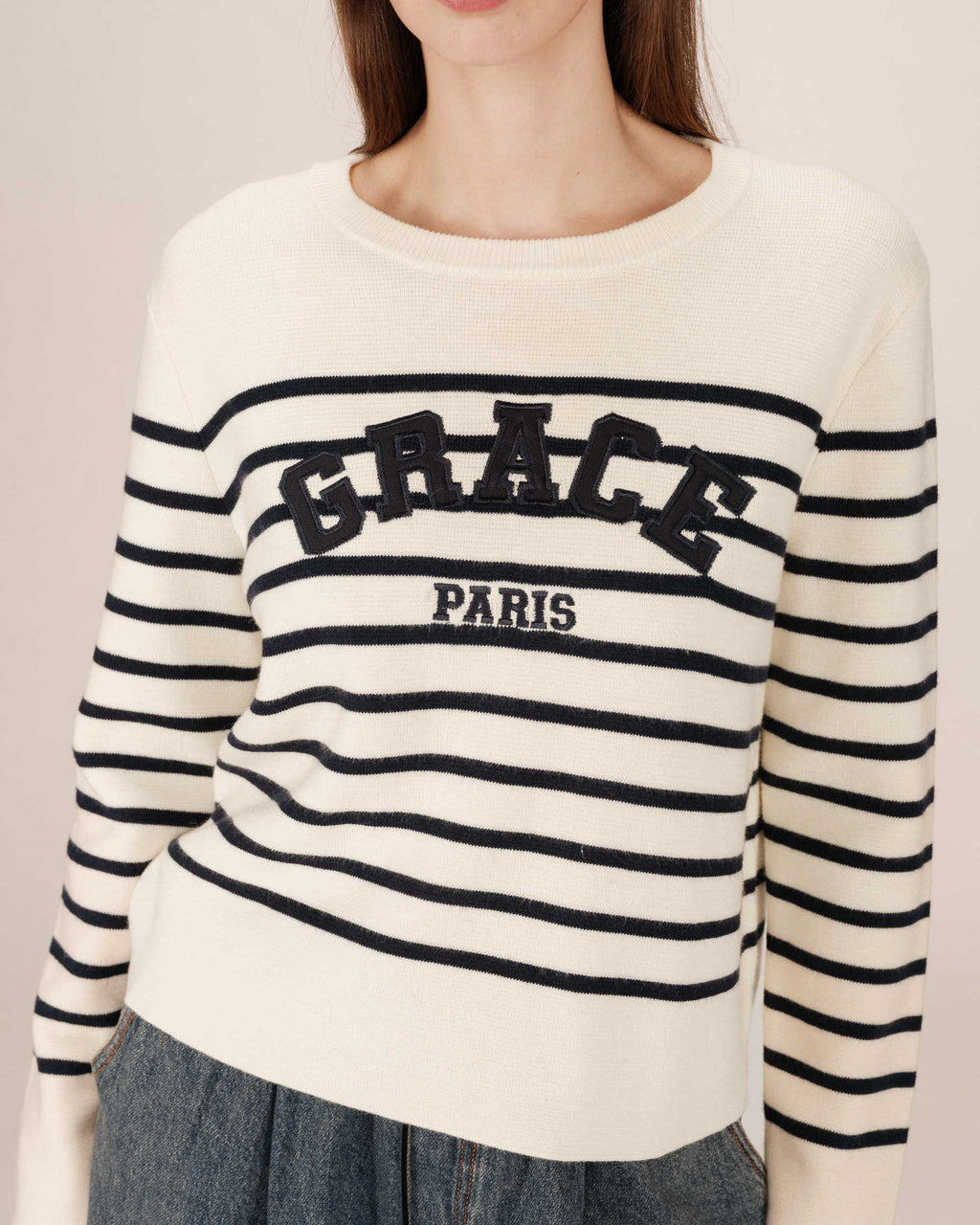 Ecru Varsity Jumper Sardaigne