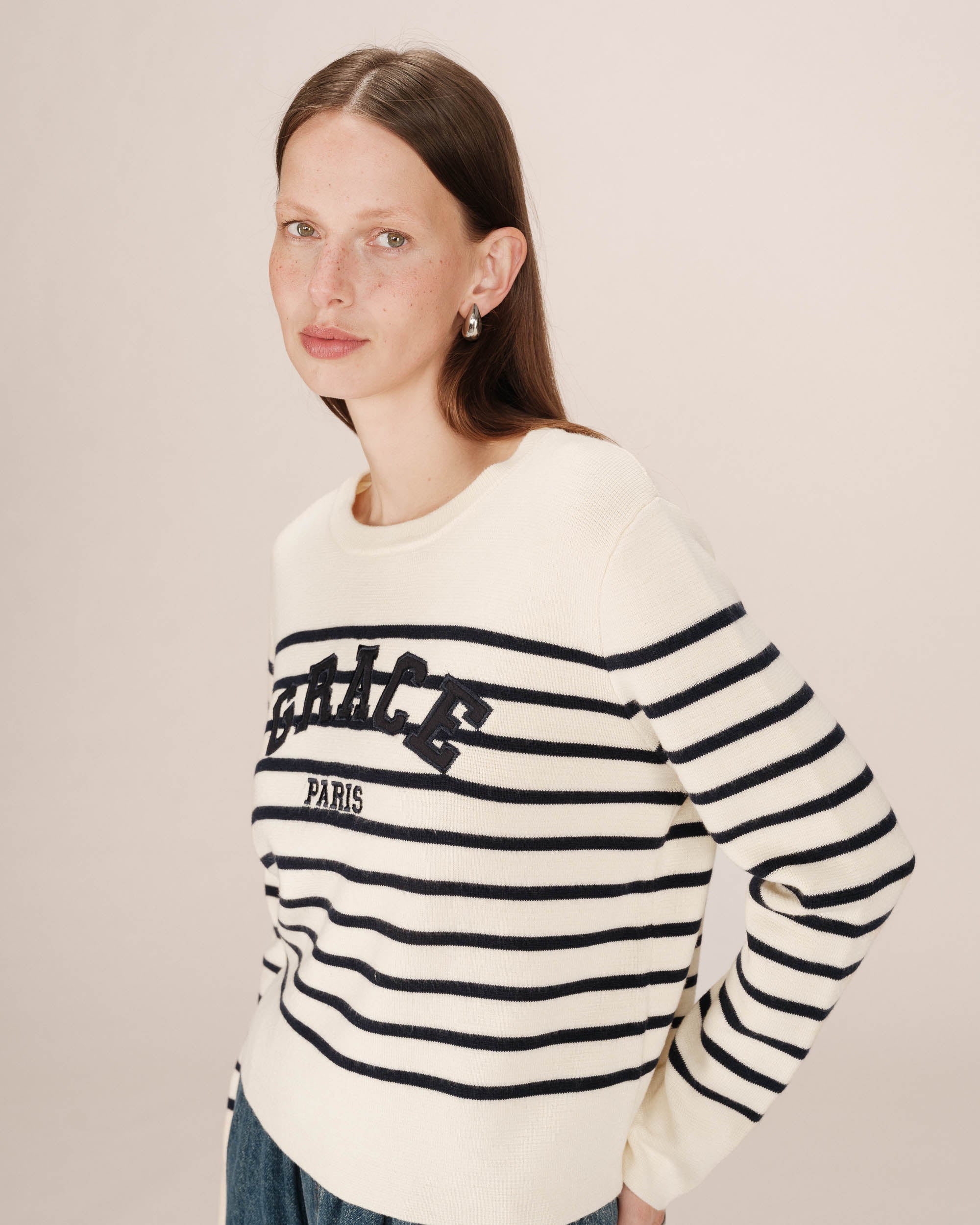 Ecru Varsity Jumper Sardaigne