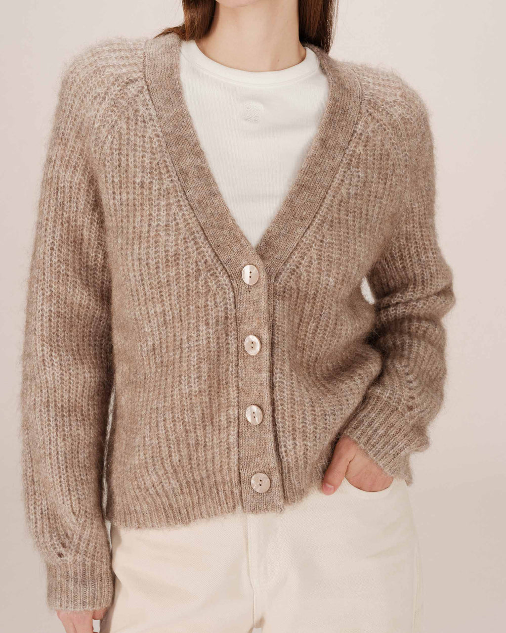 Greige Saluda Cardigan