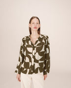 Blouse Motif Bicolore Olive Sorpresa
