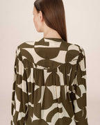 Blouse Motif Bicolore Olive Sorpresa