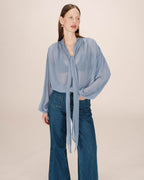 Blouse Col Lavallière Bleuet Splendide