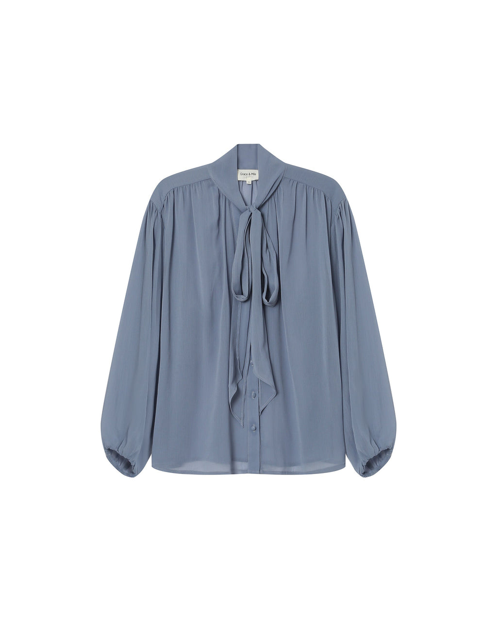 Blouse Col Lavallière Bleuet Splendide