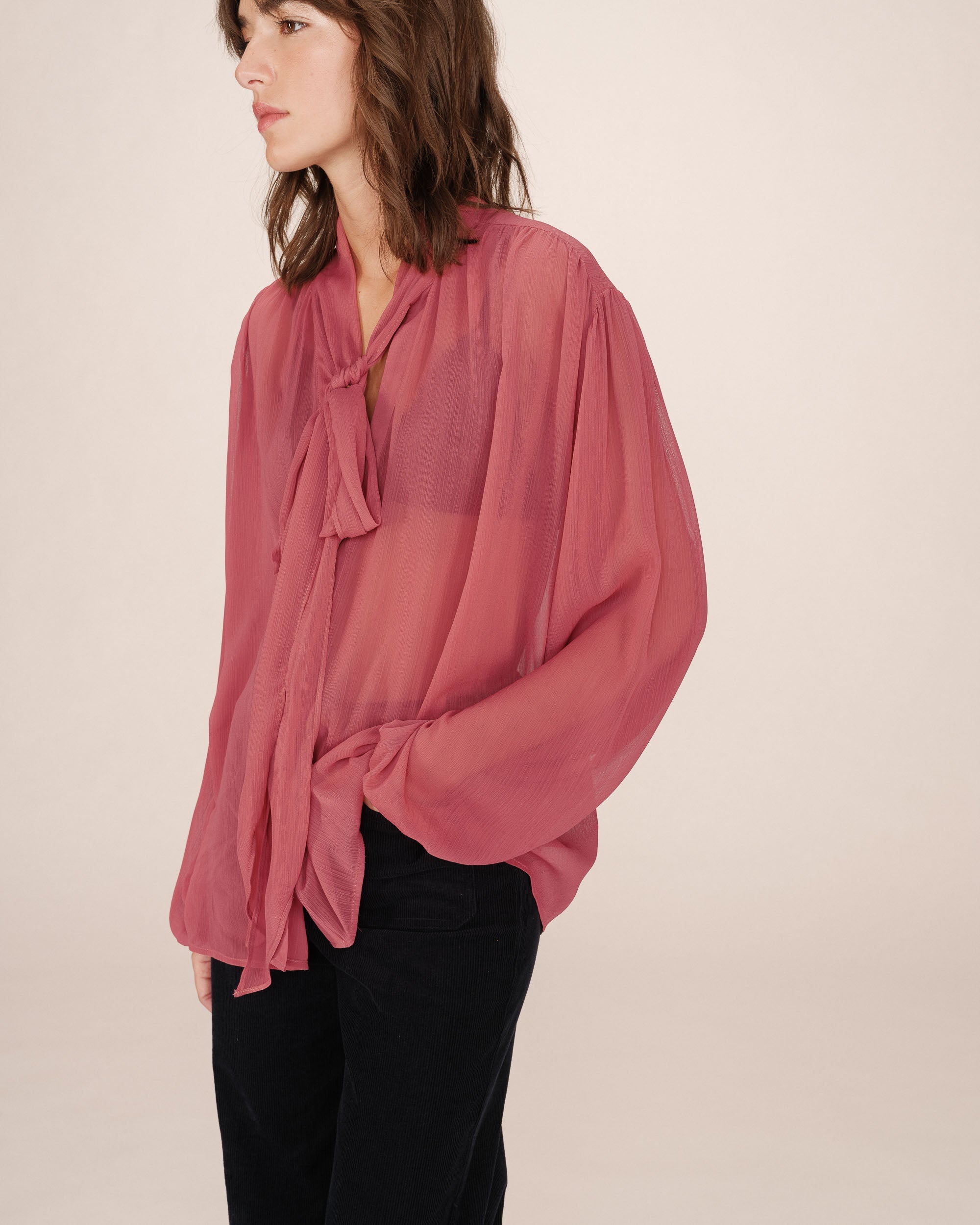 Blouse Col Lavallière Blush Splendide