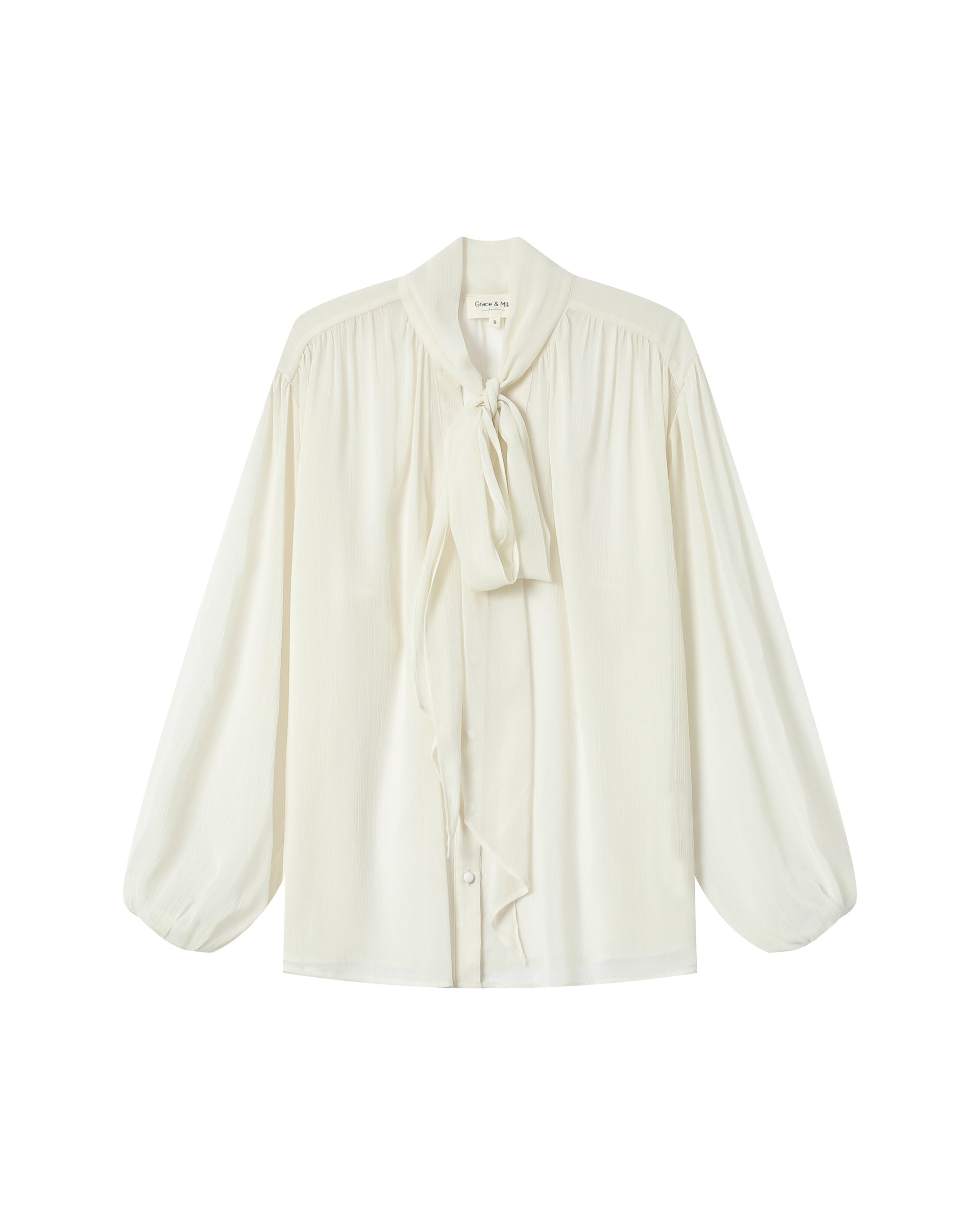 Blouse Col Lavallière Ecru Splendide
