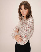 Blouse Imprimée Ecru Scarlett