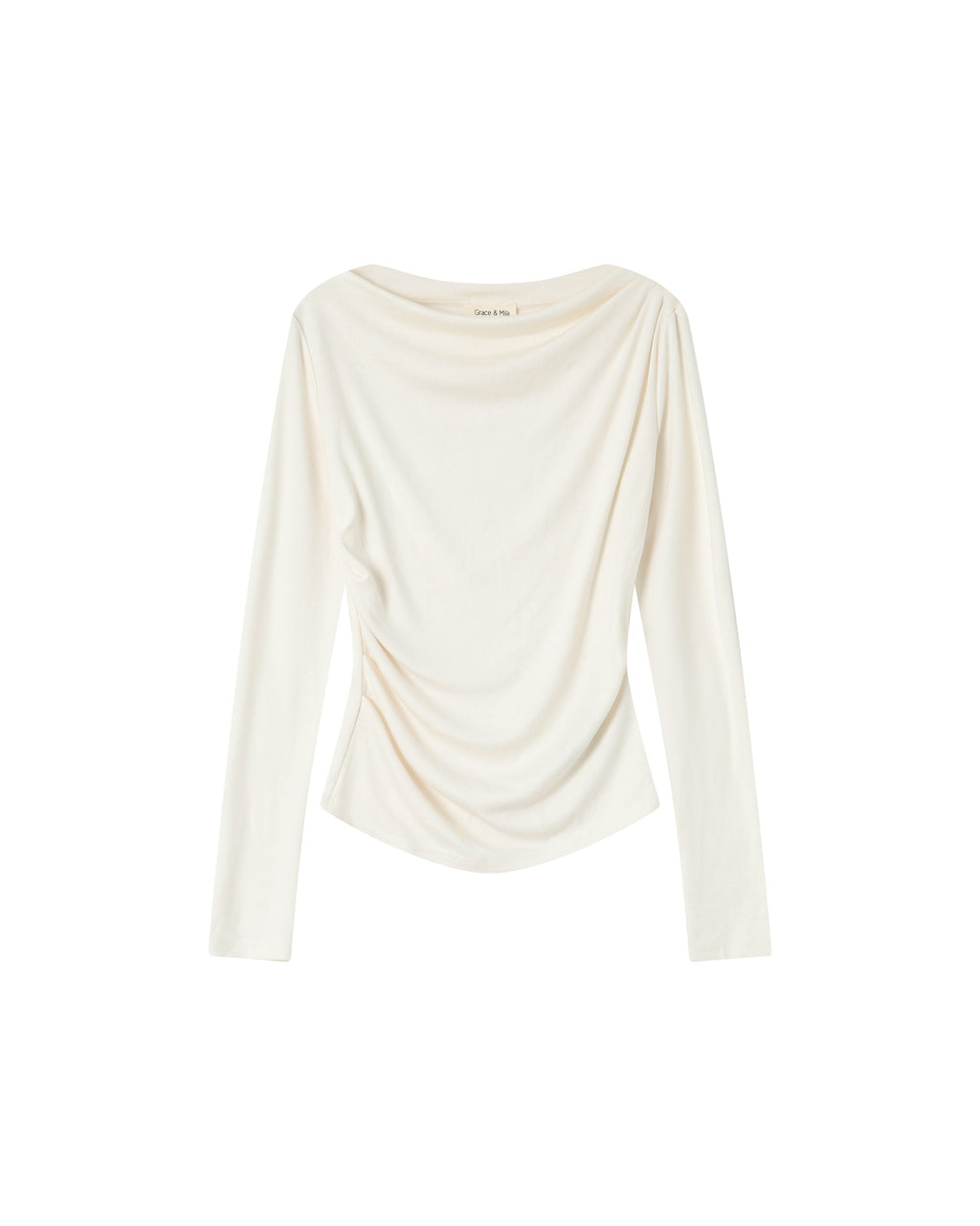Asymmetric Draped Top Ivory Sioux
