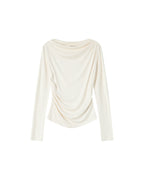 Asymmetric Draped Top Ivory Sioux