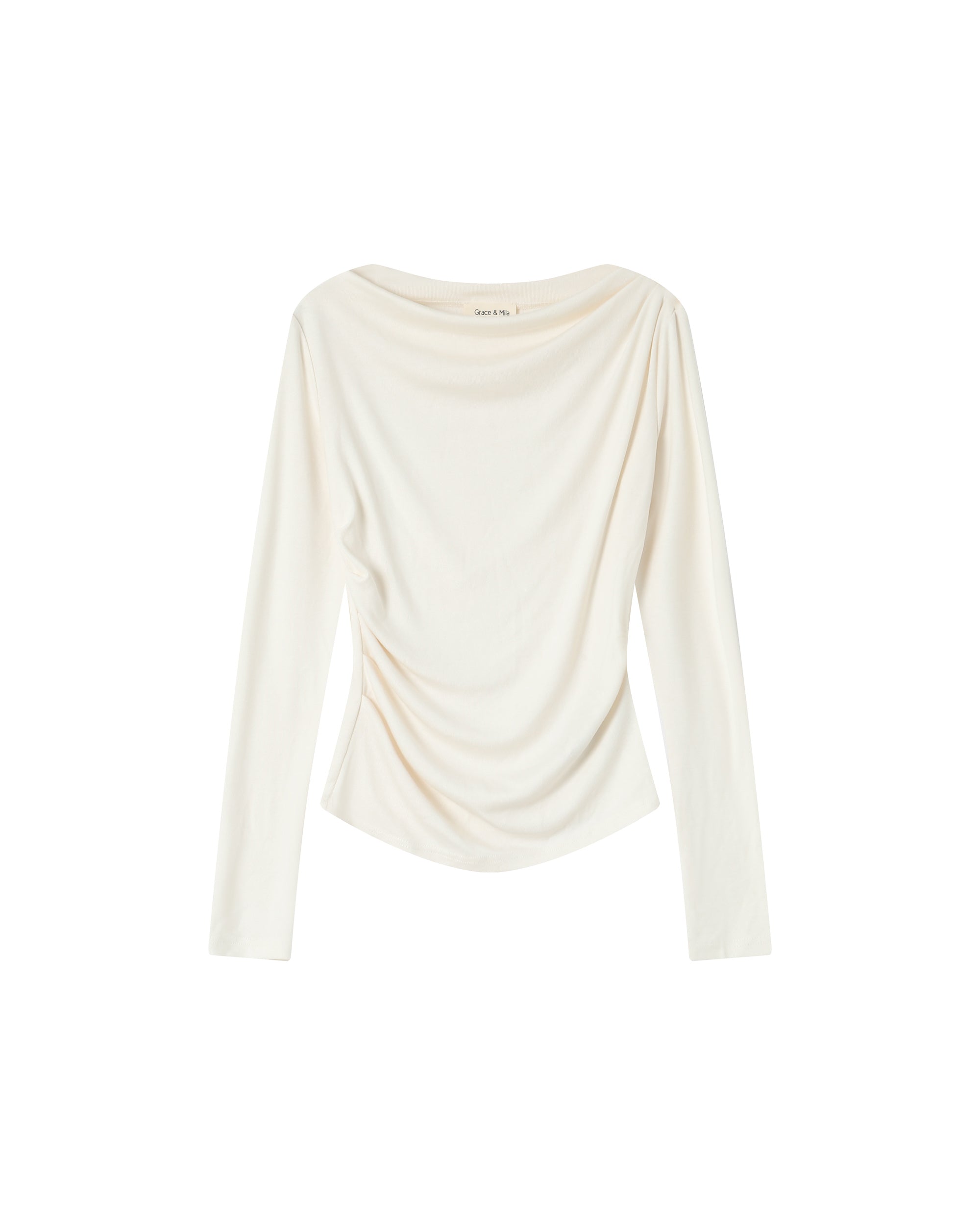 Asymmetric Draped Top Ivory Sioux