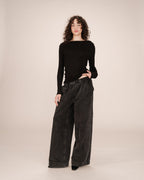 Top Drape Asymetrique Noir Sioux