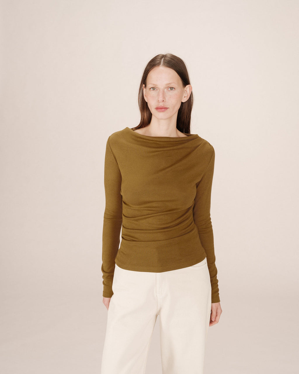Top Drape Asymetrique Olive Sioux