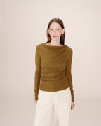 Top Drape Asymetrique Olive Sioux