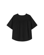 Black Straight Top with Gathers Seagal