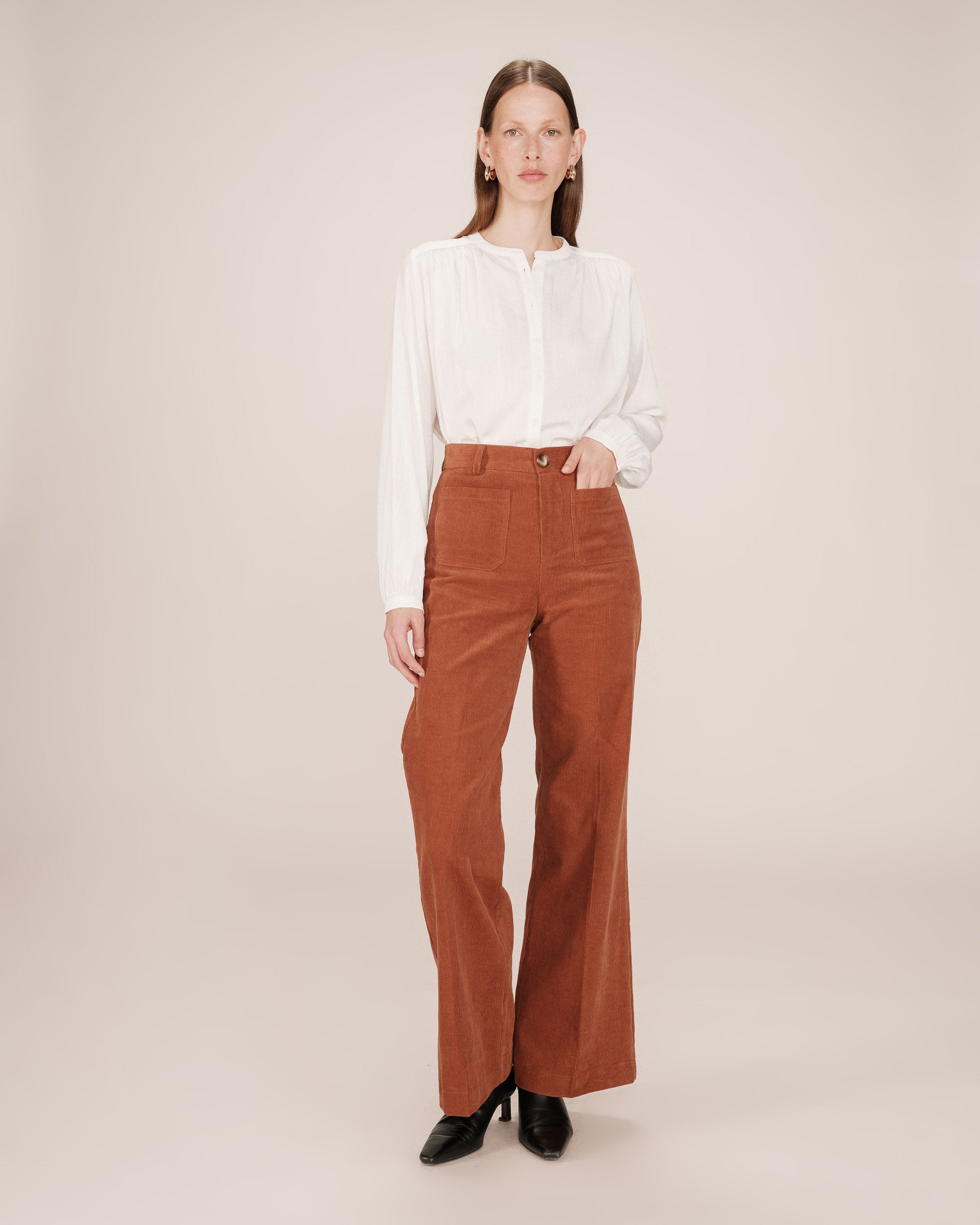 Blouse Droite A Fronces Ivoire Savannah