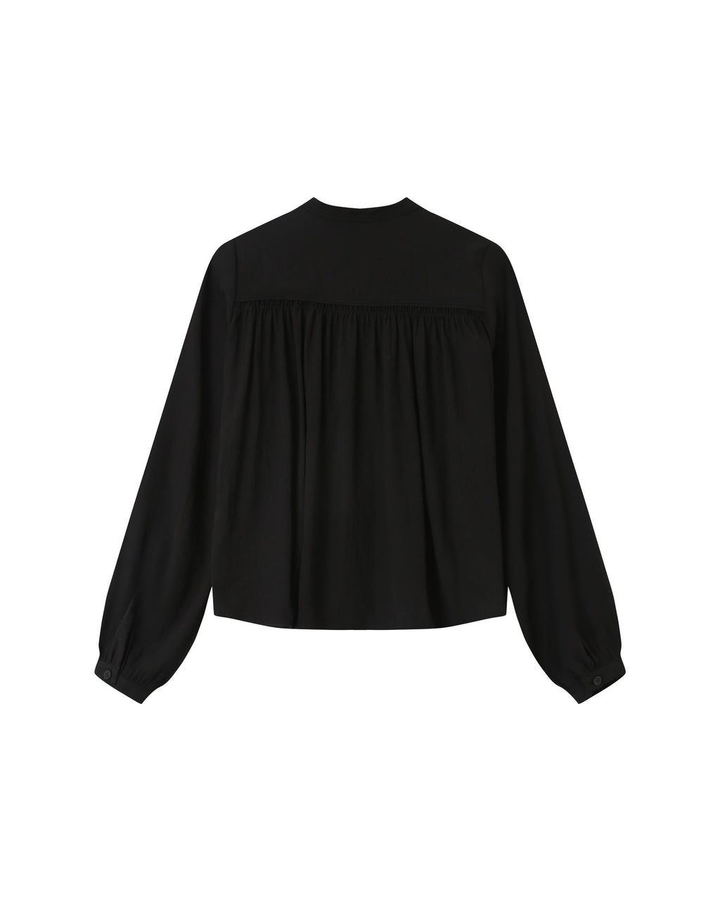 Straight Gathered Blouse Black Savannah