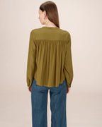 Blouse Droite A Fronces Olive Savannah