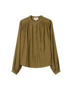 Blouse Droite A Fronces Olive Savannah