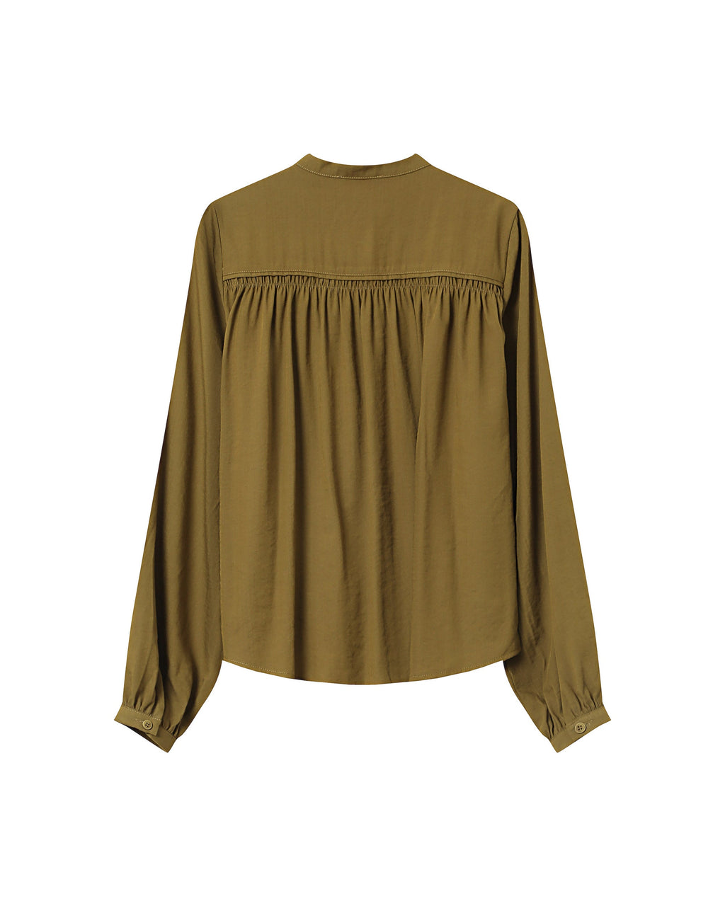 Blouse Droite A Fronces Olive Savannah