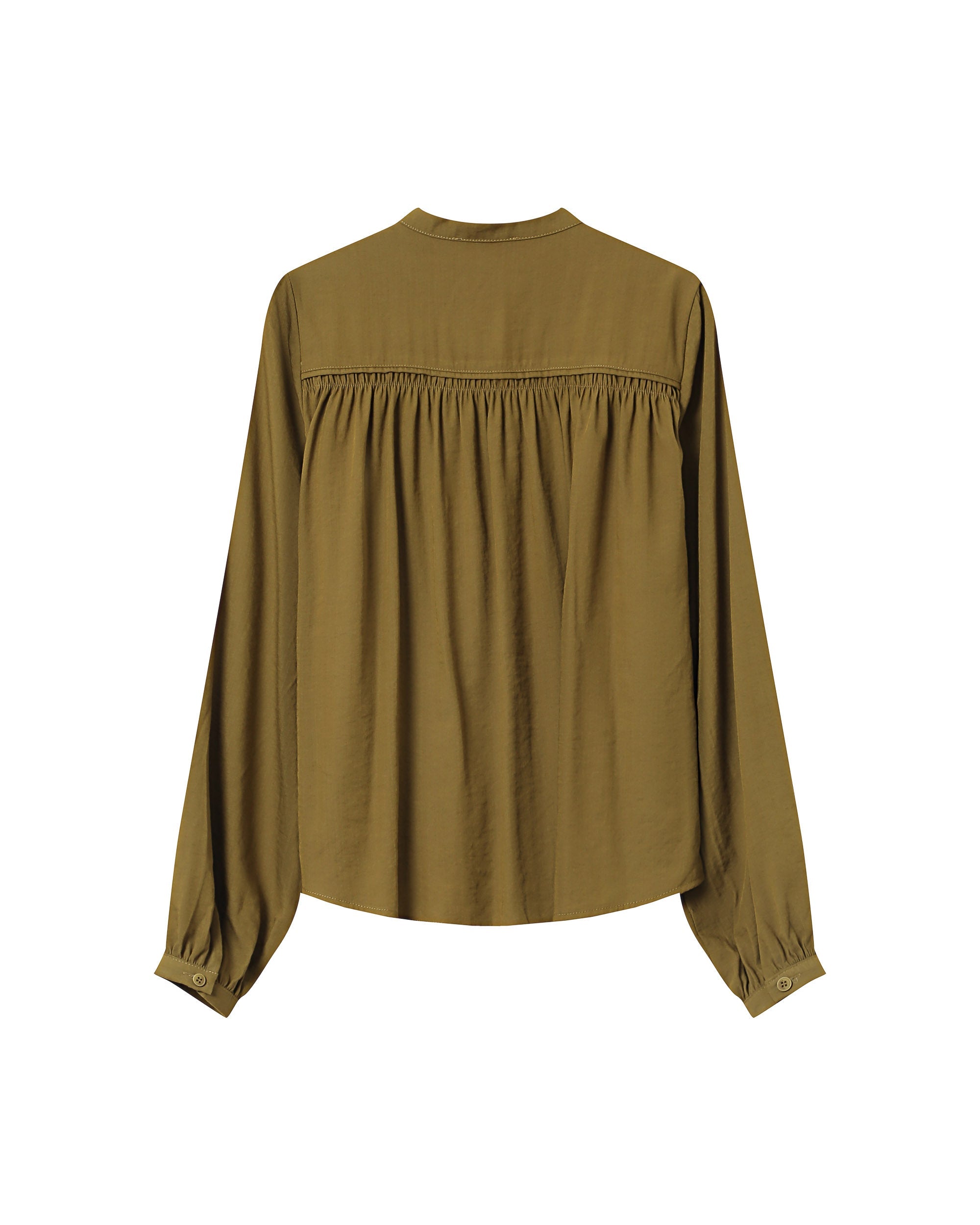 Blouse Droite A Fronces Olive Savannah